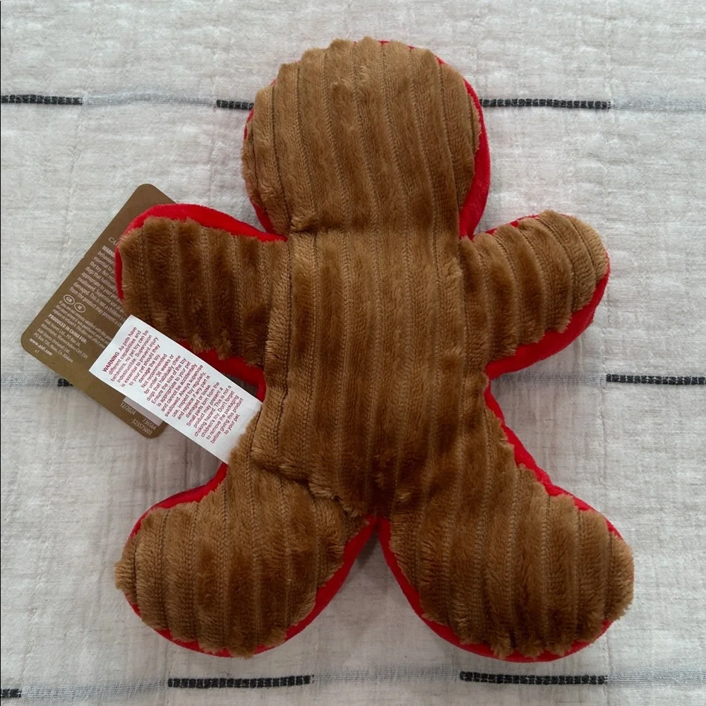 Gingerbread Christmas Squeaky Plush Dog Toy